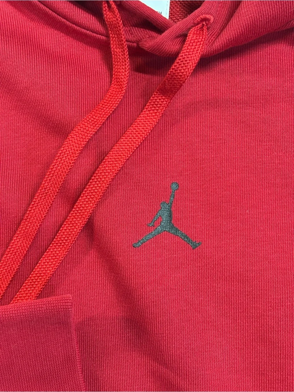 Jordan Red Hooded Sweatshirt with Small Jumpman Logo